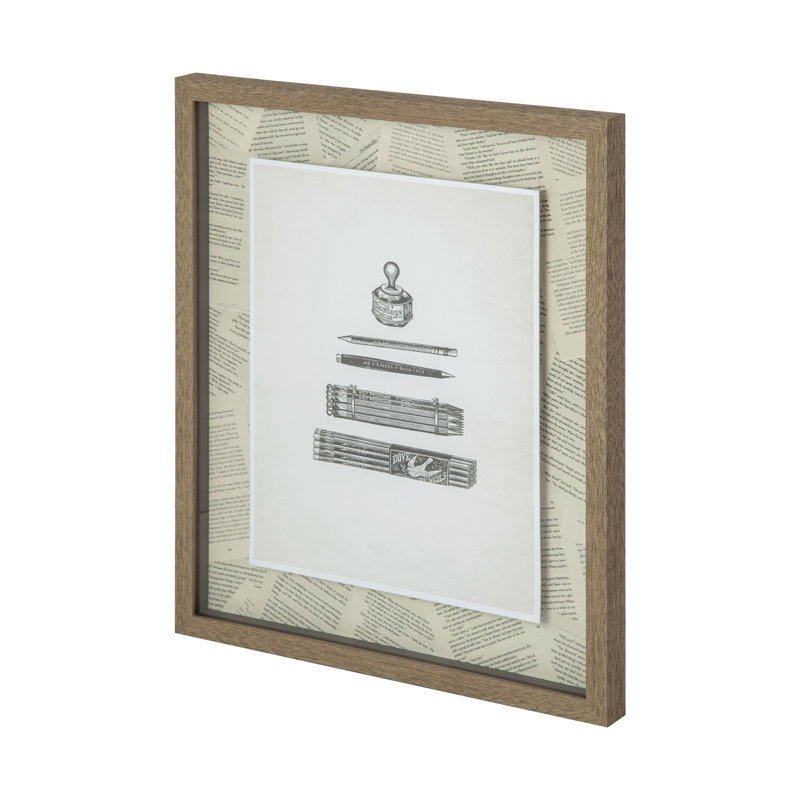 Pencils & Pen by Sam Appleman a Framed Art Print Matted under Glass, Pencils & Pen