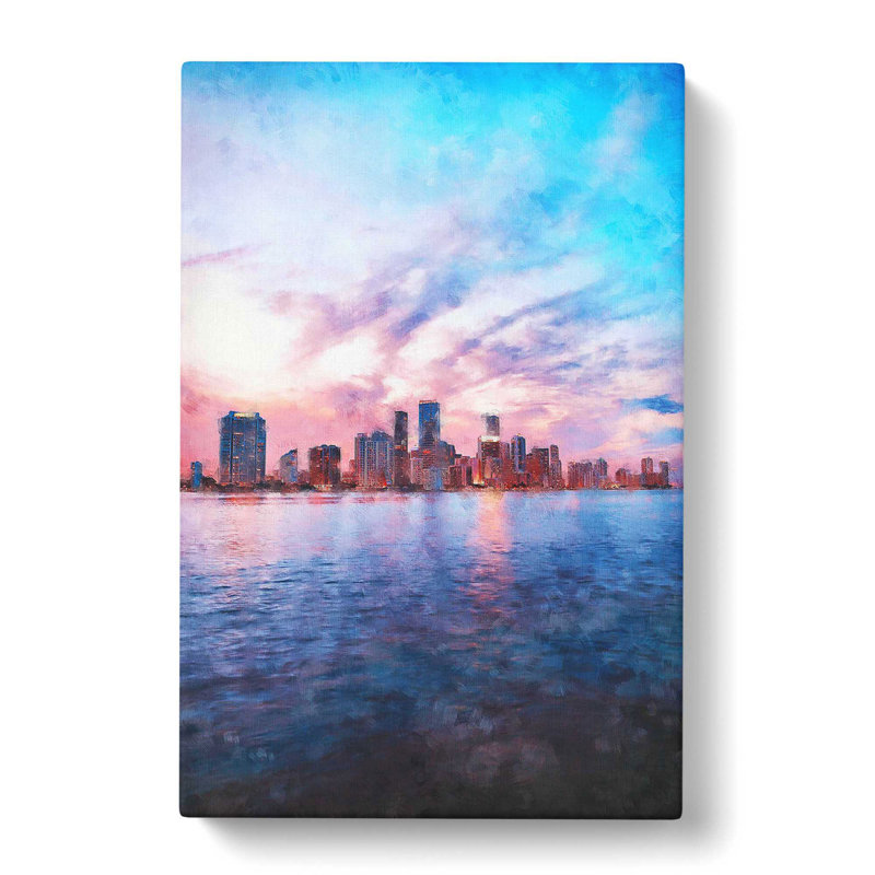 Miami Florida Skyline - Wrapped Canvas, 50cm H x 35cm W x 3cm D