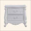 Table de chevet formelle avec finition blanche et meubles de chambre à coucher 2 tiroirs