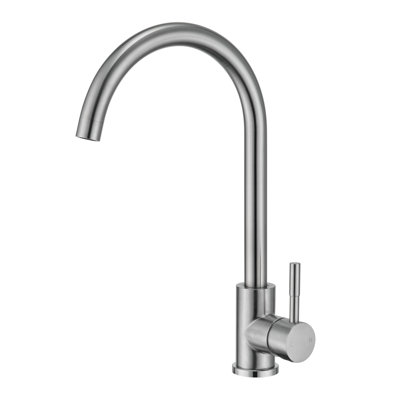 Stainless Steel Single Handle High-Arc Kitchen Faucet -  mondawe, AM-K127W-BN