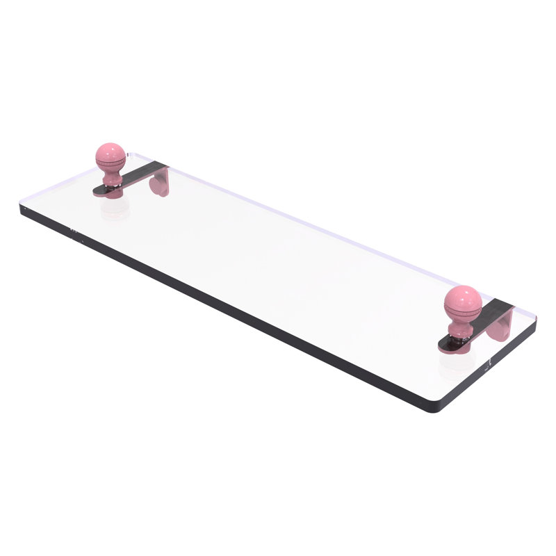 Tablette de meuble-lavabo en verre avec bords biseautés Mambo, H 2,25 po x l 16 po x P 5 po, Rouge pompier