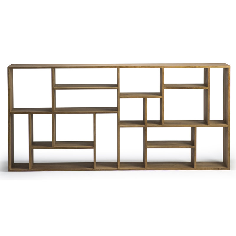 M Solid Wood Geometric Bookcase