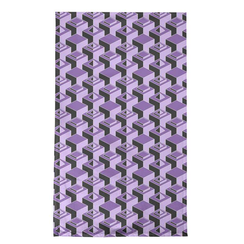Serviette de thé skyscrapers Patricia Geoffrey, Mauve / noir / mauve clair, Polyester sergé