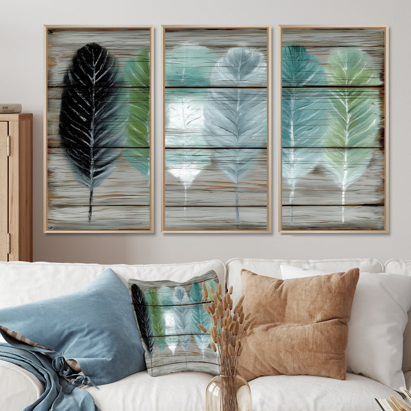 Ensemble de salon Boho, H 40 po x l 60 po, Reproduction avec cadre flottant, Naturel