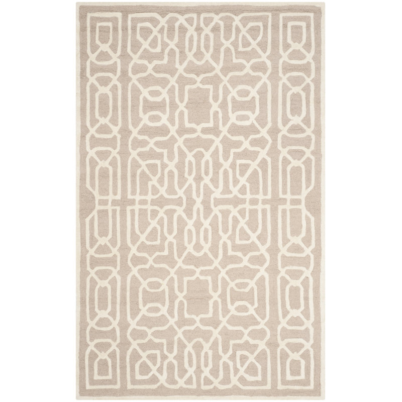 Cannen Hand Tufted Wool Geometric Rug, Rectangle 2' x 3'