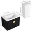 Bathroom Vanity With Ceramic Basin & Side Cabinet - Black Chestnut, Modern Assembly Unit 28" And Instrument