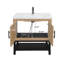 Meuble-lavabo 32 po avec lavabo en céramique et armoire autoportante, 2 portes, tablette de rangement en fer-823216821