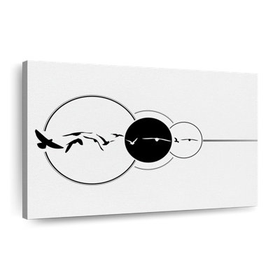 Silhouette d'oiseaux volants sur toile