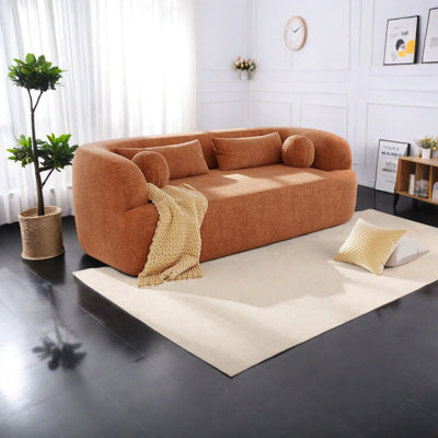 Luxury Modern Sofas, Chenille Upholstered, Curved Design For Home