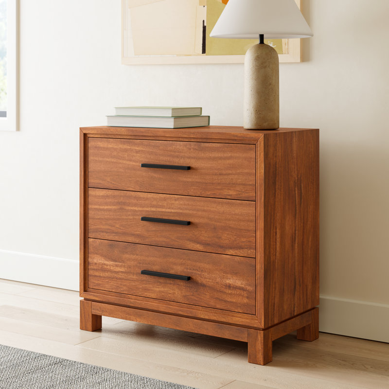 Wrightia 36'' W 3 - Drawer Dresser, Honey Maple