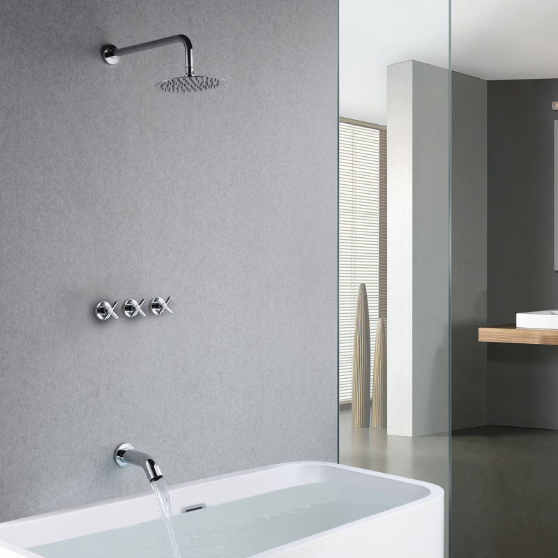 Complete Shower System with Rough in-Valve, Chrome