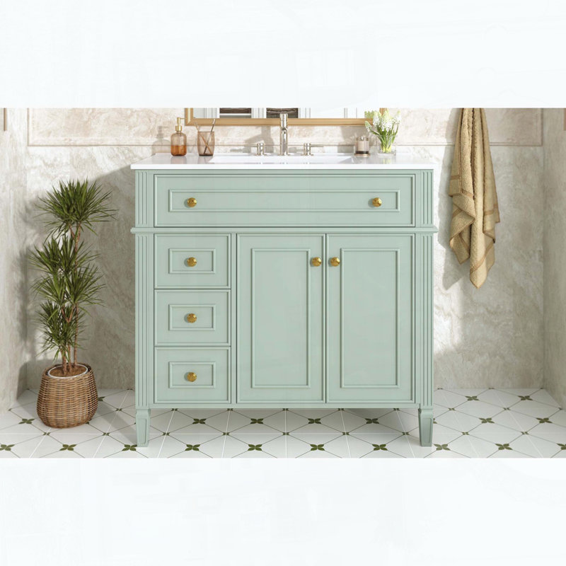 Meuble-lavabo 36 po avec lavabo, Vert