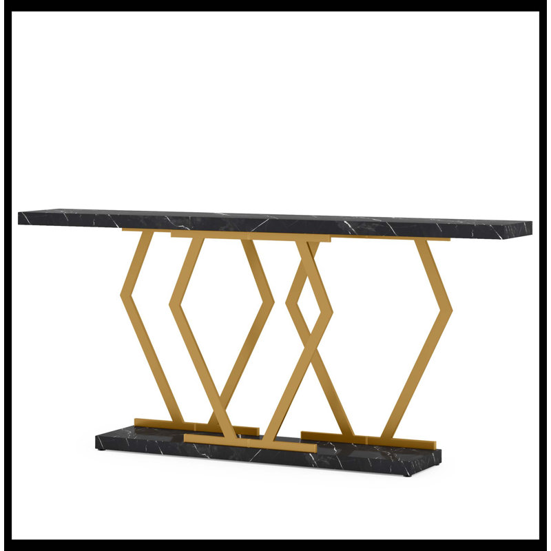 70,9 "Console, canapé moderne avec plateau en faux marbre