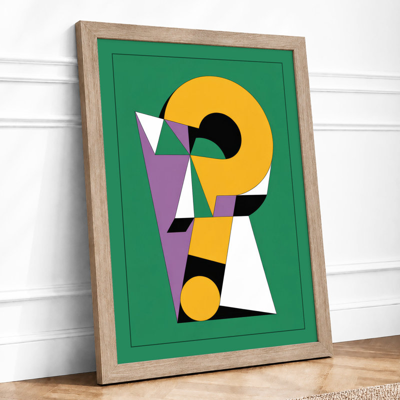 Constructivist Letterforms Geometric - Framed Print, A2 - 59.4 x 42.0 cm, Oak