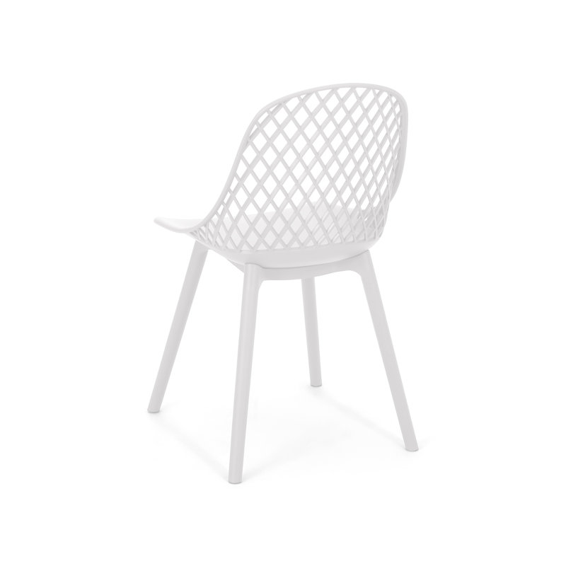 Chaises d'extérieur blanches en polypropylène blanc, stables, résistantes aux intempéries