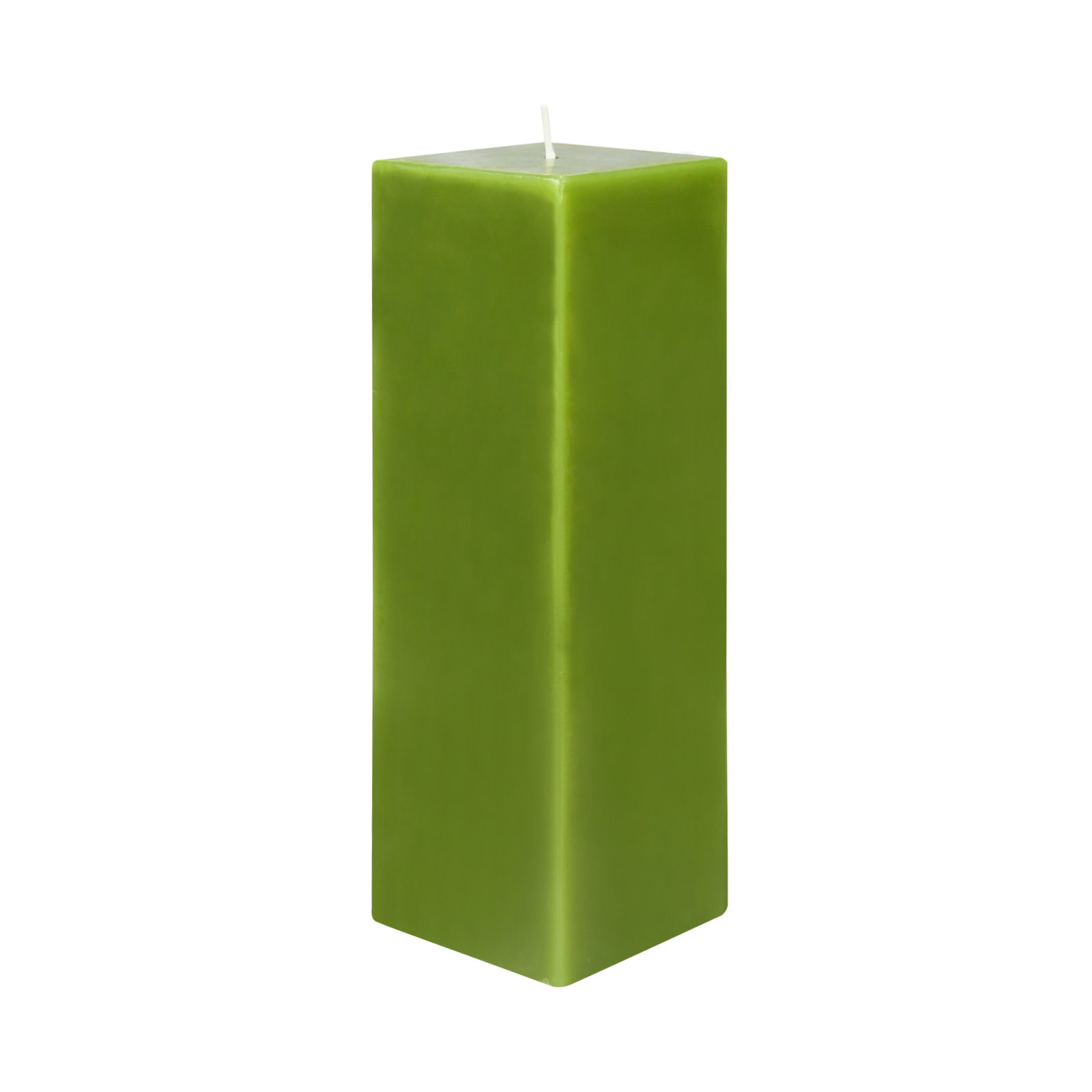 Square Pillar Candle, Sage Green, 9" H x 3" W x 3" D, 1 Candle