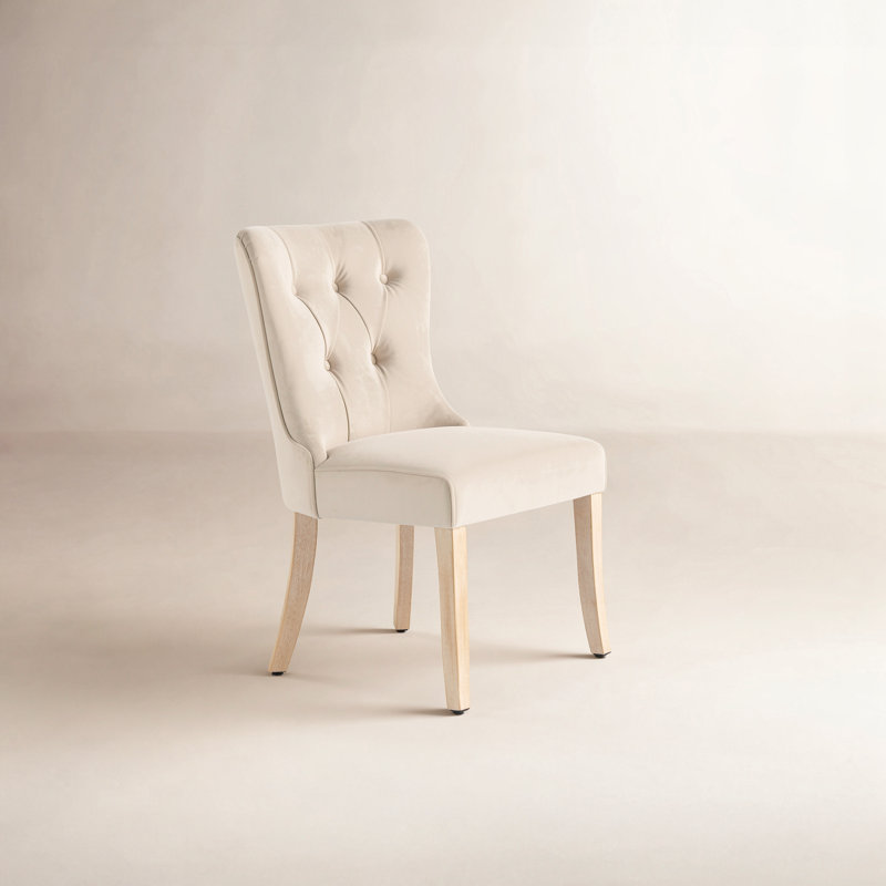 Chaise rembourrée Robbie Dutton, Velours avoine
