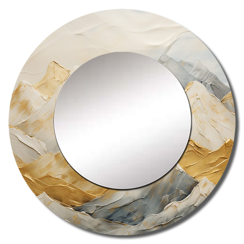 Alpine Mountain Harmony I - Mountains Round Mirror Wall Decor_MTMIR116400, 23" x 23"