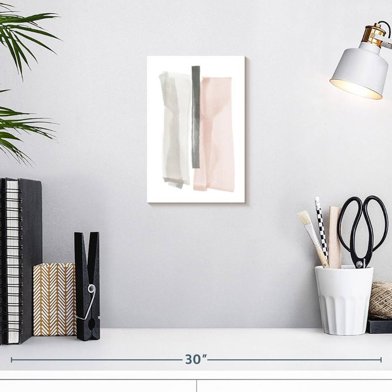 Avery Brush Strokes II rose et gris, H 12 po x l 8 po