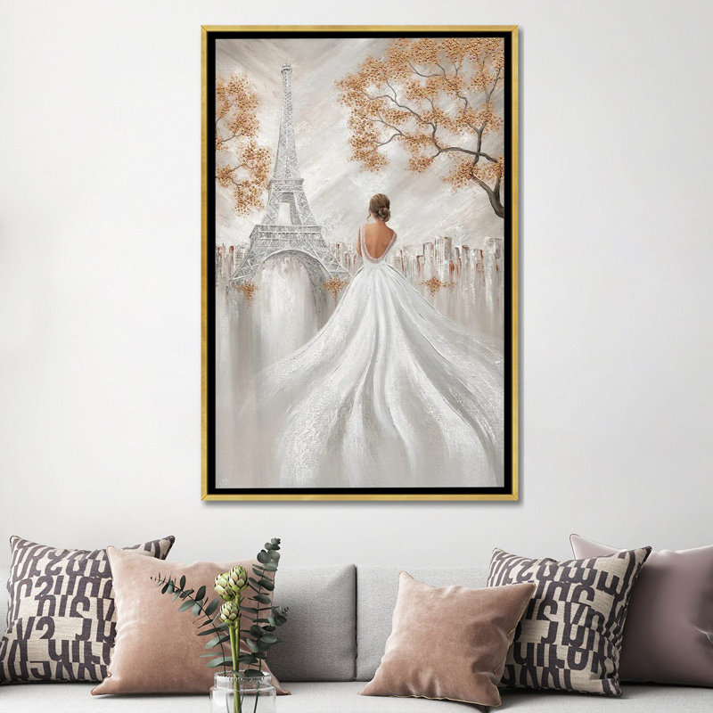Eiffel Elegance, Paris Flair_1PC6, Cadre flottant doré, H 60 po x l 40 po