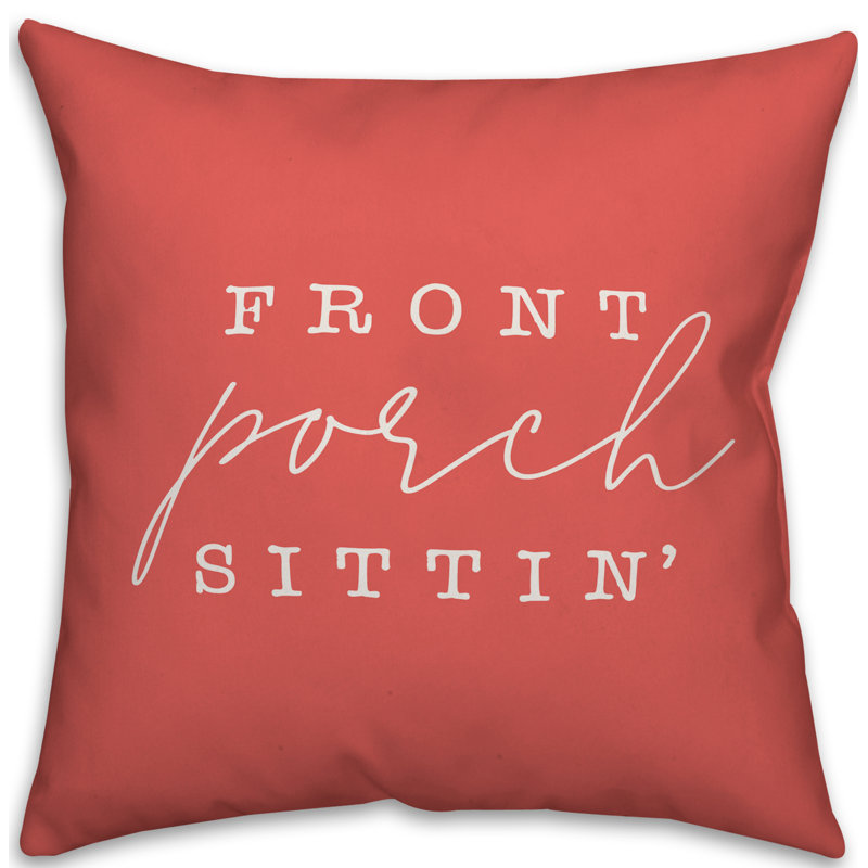  Coussin intérieur / extérieur Front Porch Sittin ', H 16 po x l 16 po, Corail
