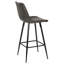 Rufina 38" Tall PU Leather Upholstered Counter Stool, Dark Gray