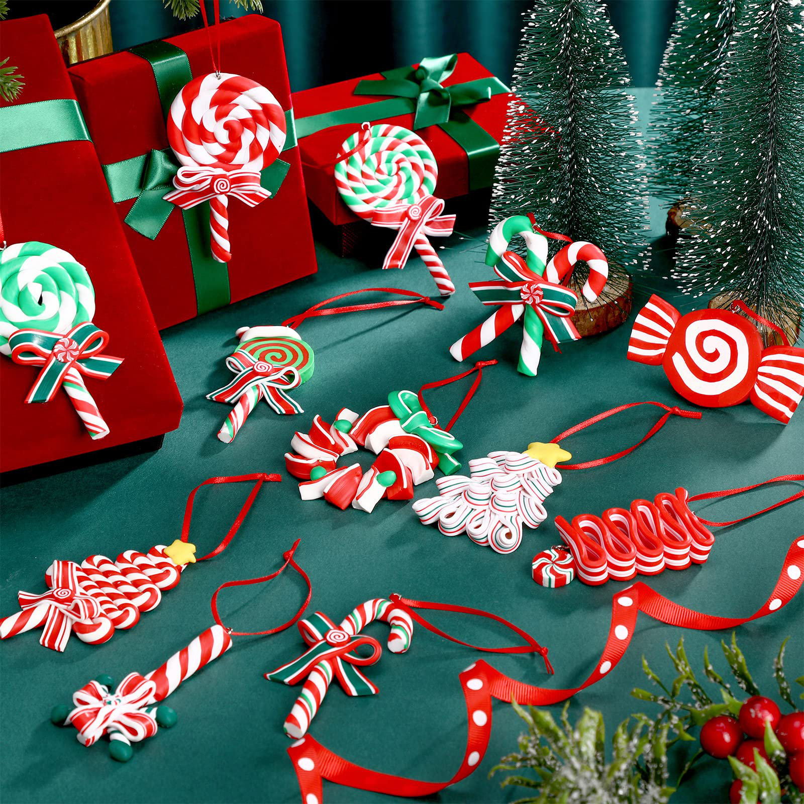 6 Pieces Christmas Candy Ornaments Lollipop Ornament Candy Cane