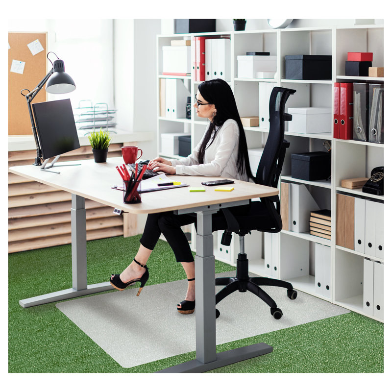 Cleartex Polypropylene Medium Pile Carpet Straight Chair Mat, 0.16cm H x 117cm W x 145cm D