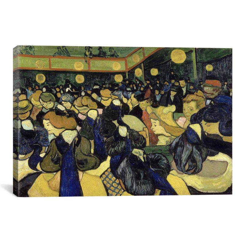«The Dance Hall in Arles» par Vincent Van Gogh, reproduction d'art sur toile, H 60 po x l 90 po x P 1,5 po