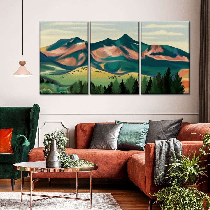 Montagne, reproduction d'art sur toile, H 12 po x l 26 po x P 1 po