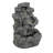 Grube Modern Concrete 5-Tier LED-Lit Outdoor Fountain With Natural Rock Design