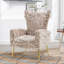 Fauteuil d'appoint rembourré en velours-84553055