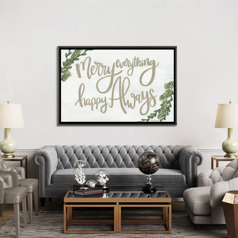 Tout joyeux - reproduction d'art murale - toile encadrée, Gris, H 40 po x l 60 po, Reproduction encadrée sans passe-partout