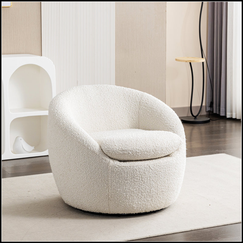 Fauteuil demi-tonneau Winnie, Bouclé noir