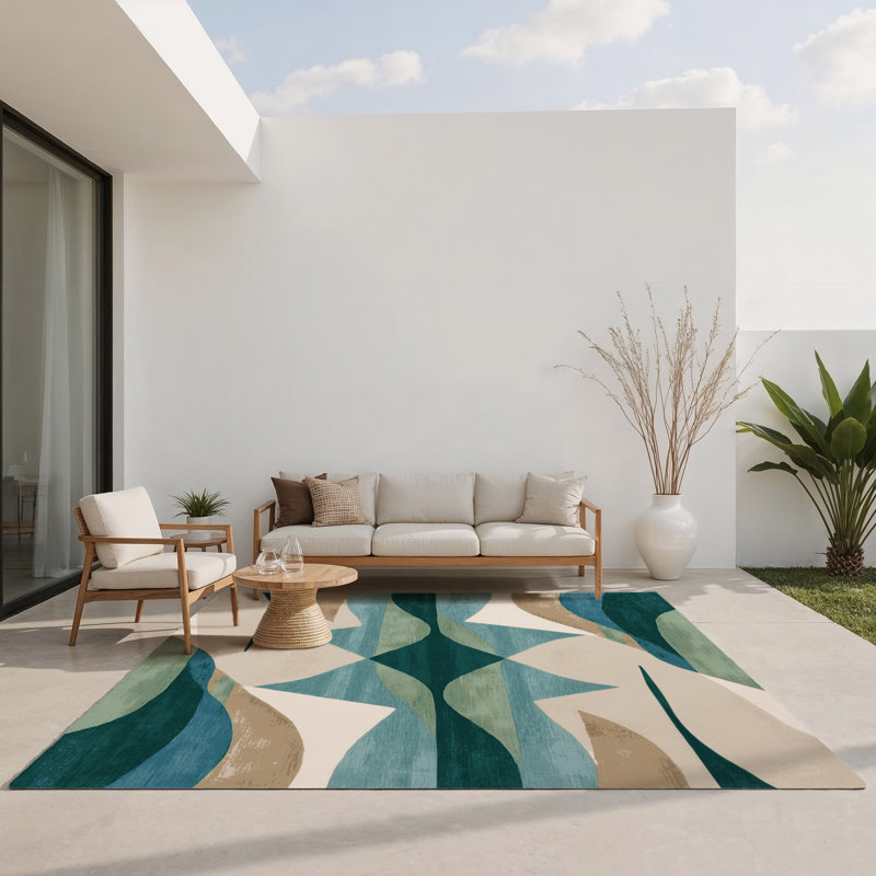Aurora Symphony Indoor And Outdoor Area Rug, Rectangle 1'6" x 2'6"
