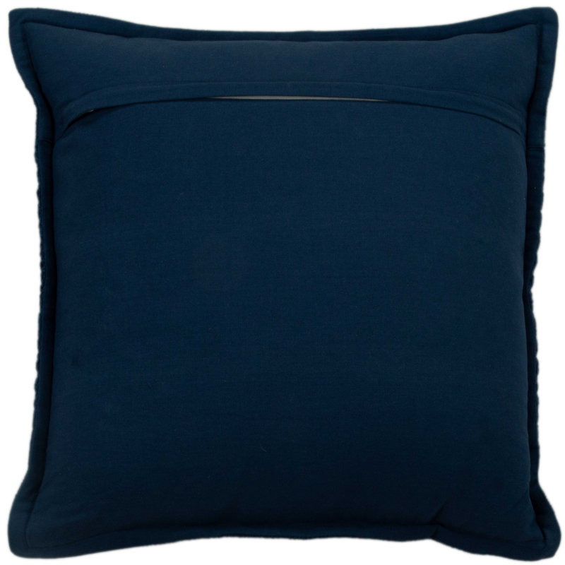 Colombe Flanged Cotton Throw Pillow, Navy