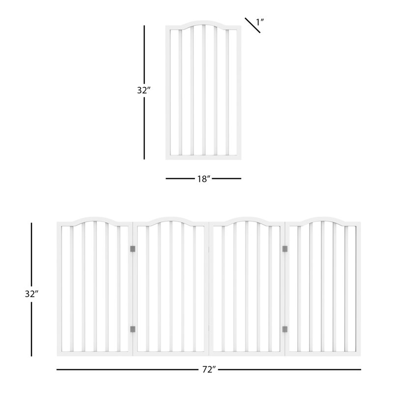 PETMAKER 4-Panel Indoor Foldable Pet Gate, White