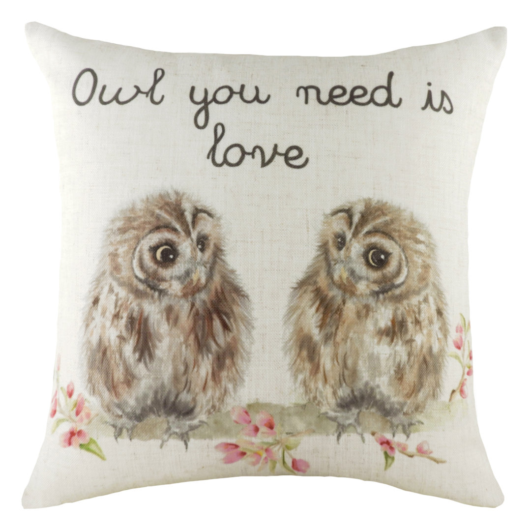 Hedgerow Owls Cushion with Filling