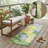 8' Runner Yellow Abstract Washable Non Skid Indoor Outdoor Runner Rug