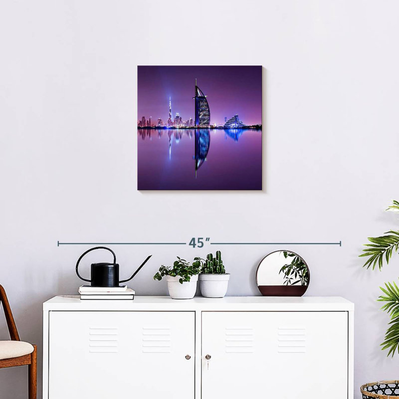 Nicci Dubai Skyscrapers Reflection, 20" H x 20" W