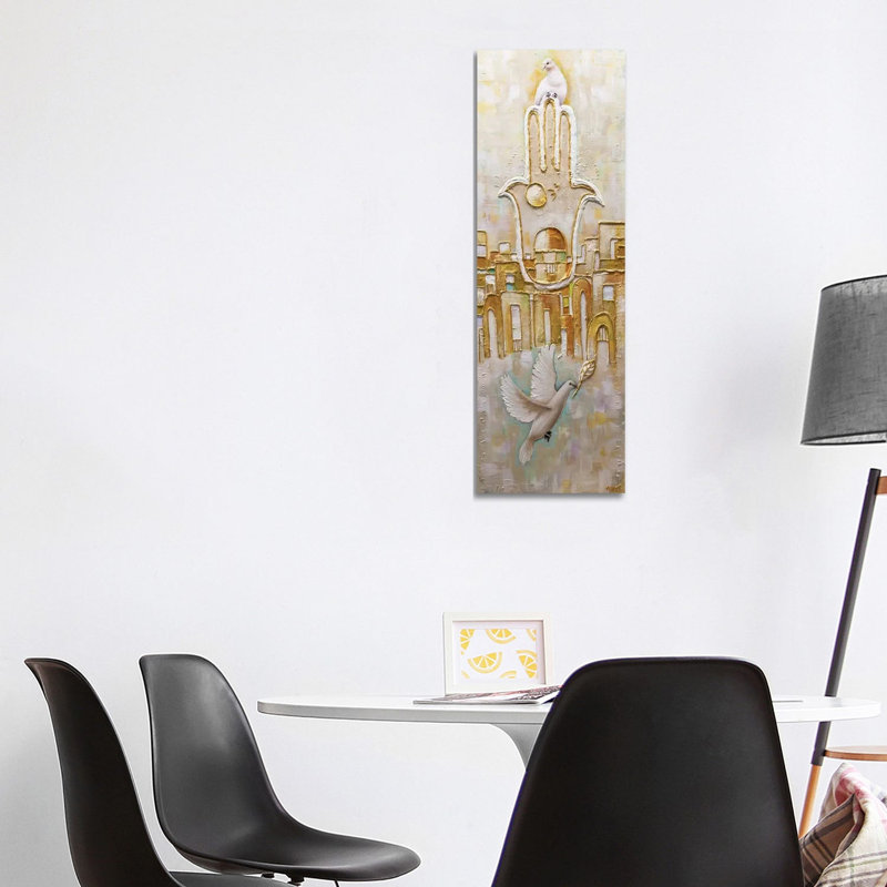 Jerusalem, City Of Gold by Osnat Tzadok - Panoramic Painting on Canvas, 121.92 cm H x 40.64 cm W x 1.91 cm D, No Framed