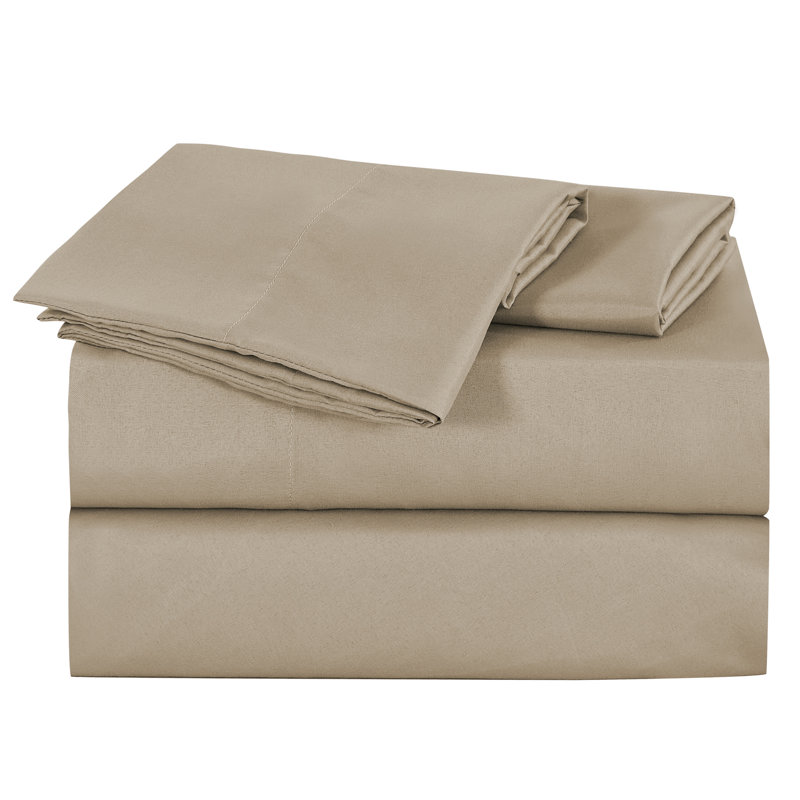 Esca 4-6 Piece Cooling Fiber Sheet Set, Tan, Queen