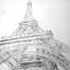 Croquis de la Tour Eiffel en noir et blanc | Art sur toile monochrome-119863867