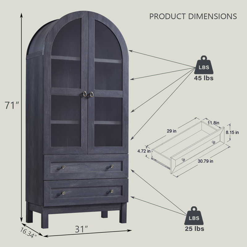 Armoire de rangement Cardentey, Gris