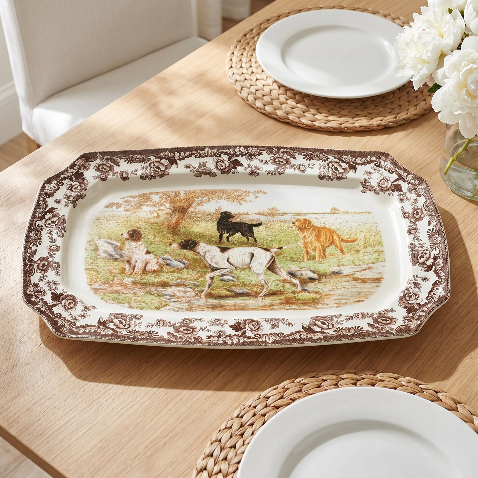 Spode Woodland Dogs Platter