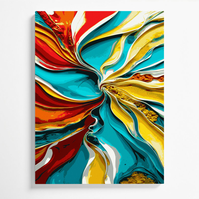 «Watercolor Abstract 74», art mural sur toile brune, H 20 po x l 30 po