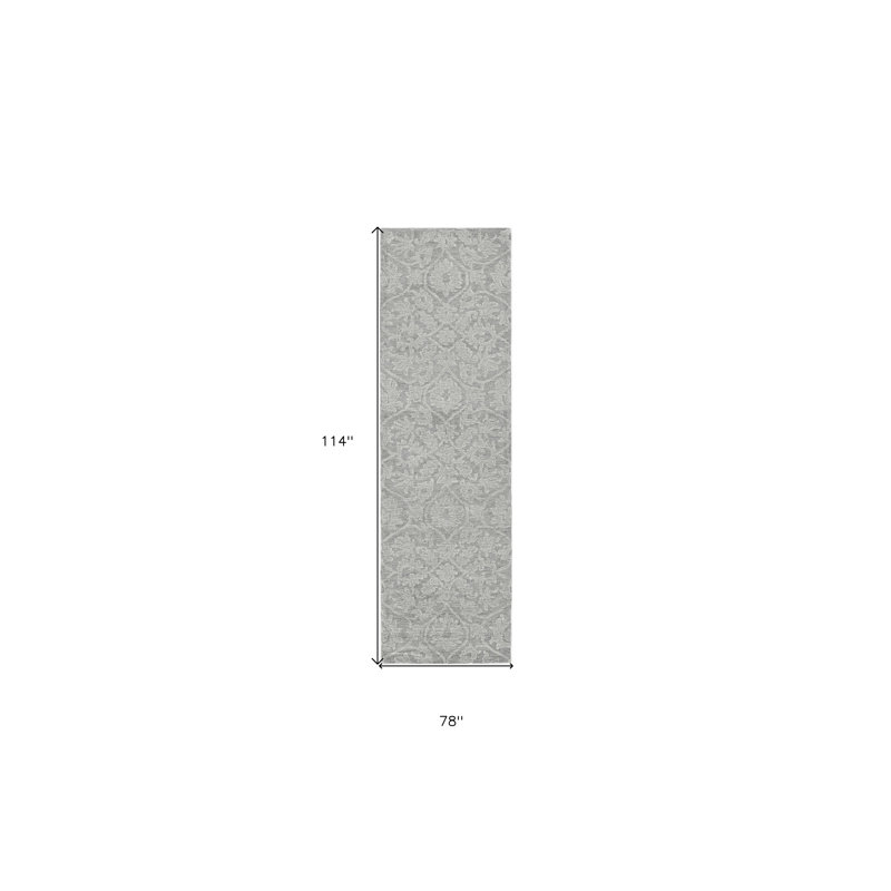 Tapis gris en laine 78 x 114