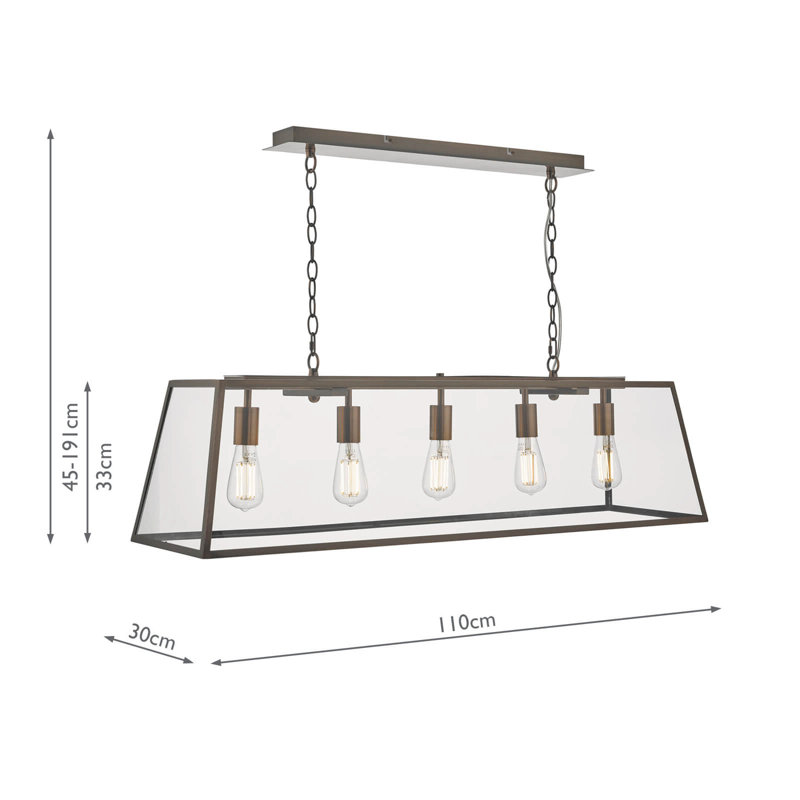Antheny 5 - Light Antique Copper Pendant