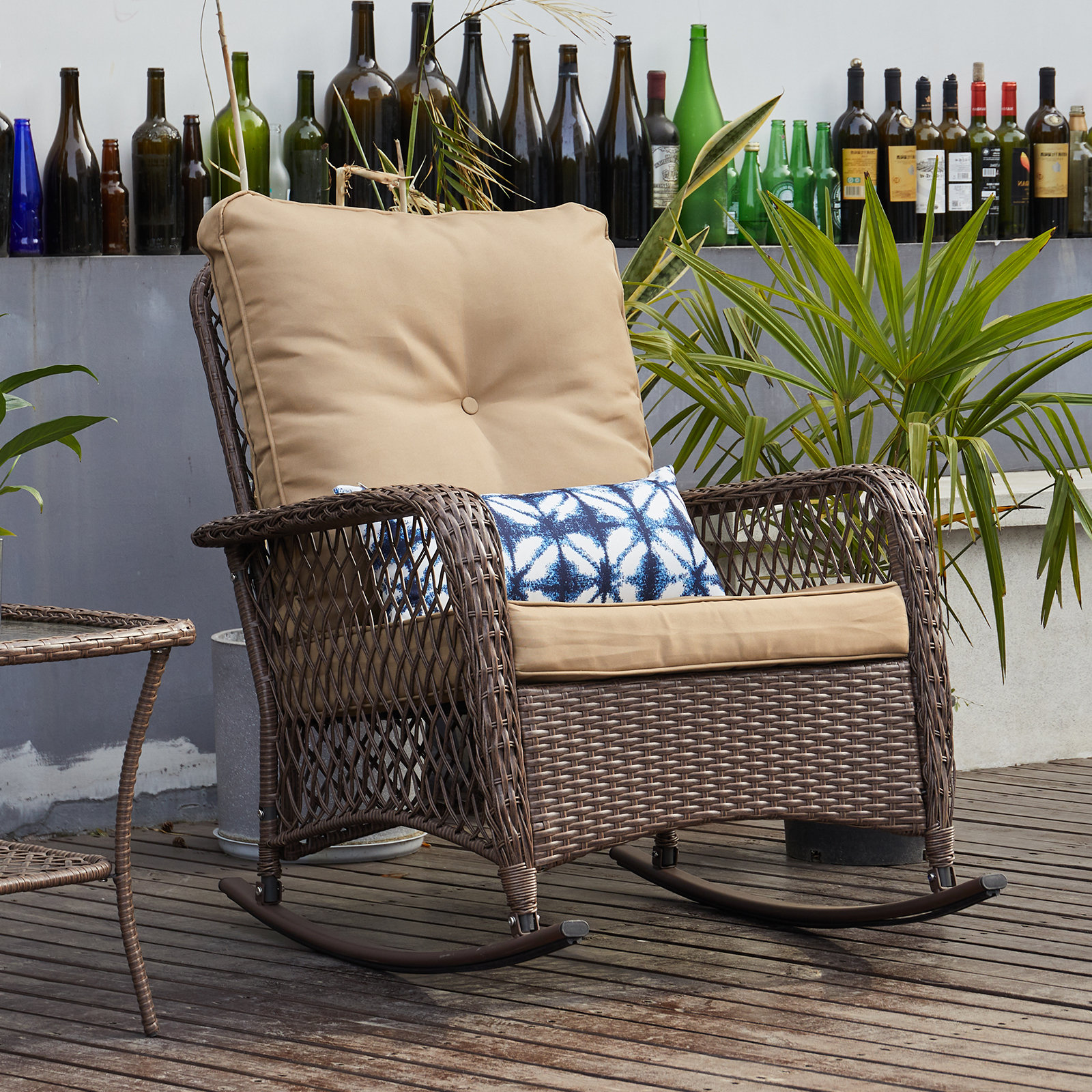 Wicker glider rocker discount outdoor