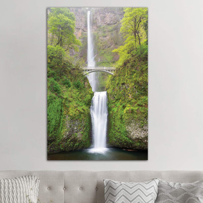 Oregon, Columbia River Gorge National Scenic Area, Multnomah Falls 1 Piece Wrapped Canvas Wall Art